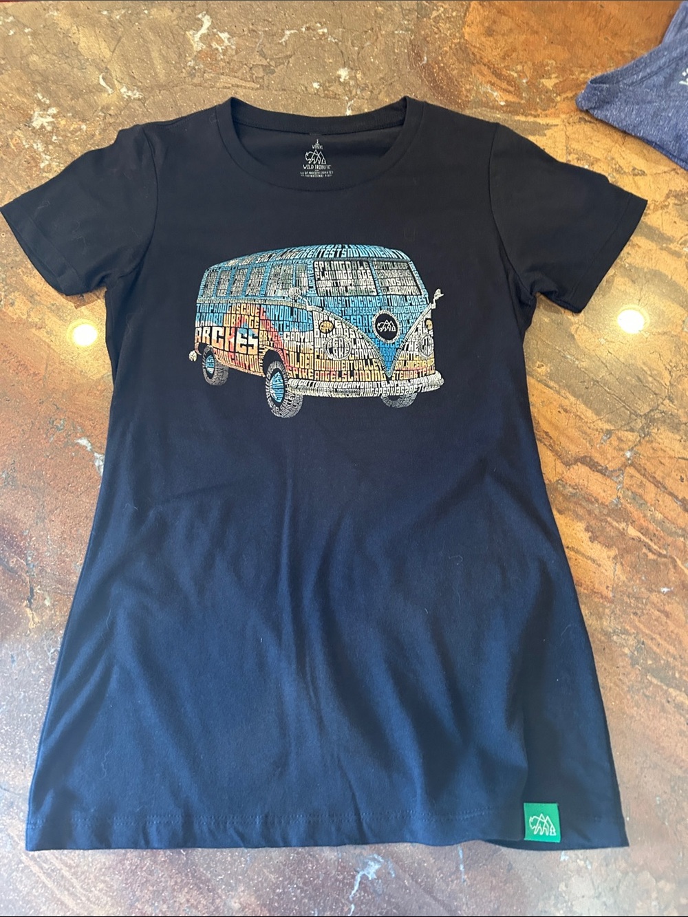 Kids Black Graphic Camper Van Short Sleeve Tee